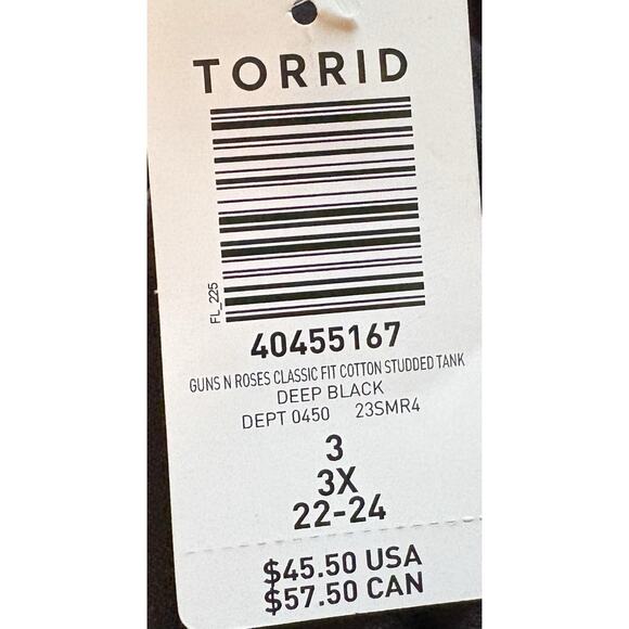 Torrid Guns N’ Roses Los Angeles Studded Black Classic Fit Tank Size 3X NWT - Picture 4 of 4